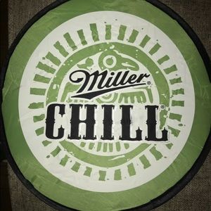 Miller Chill Beer Brewery RARE Collectible Collapsible Foldable Green Frisbee
